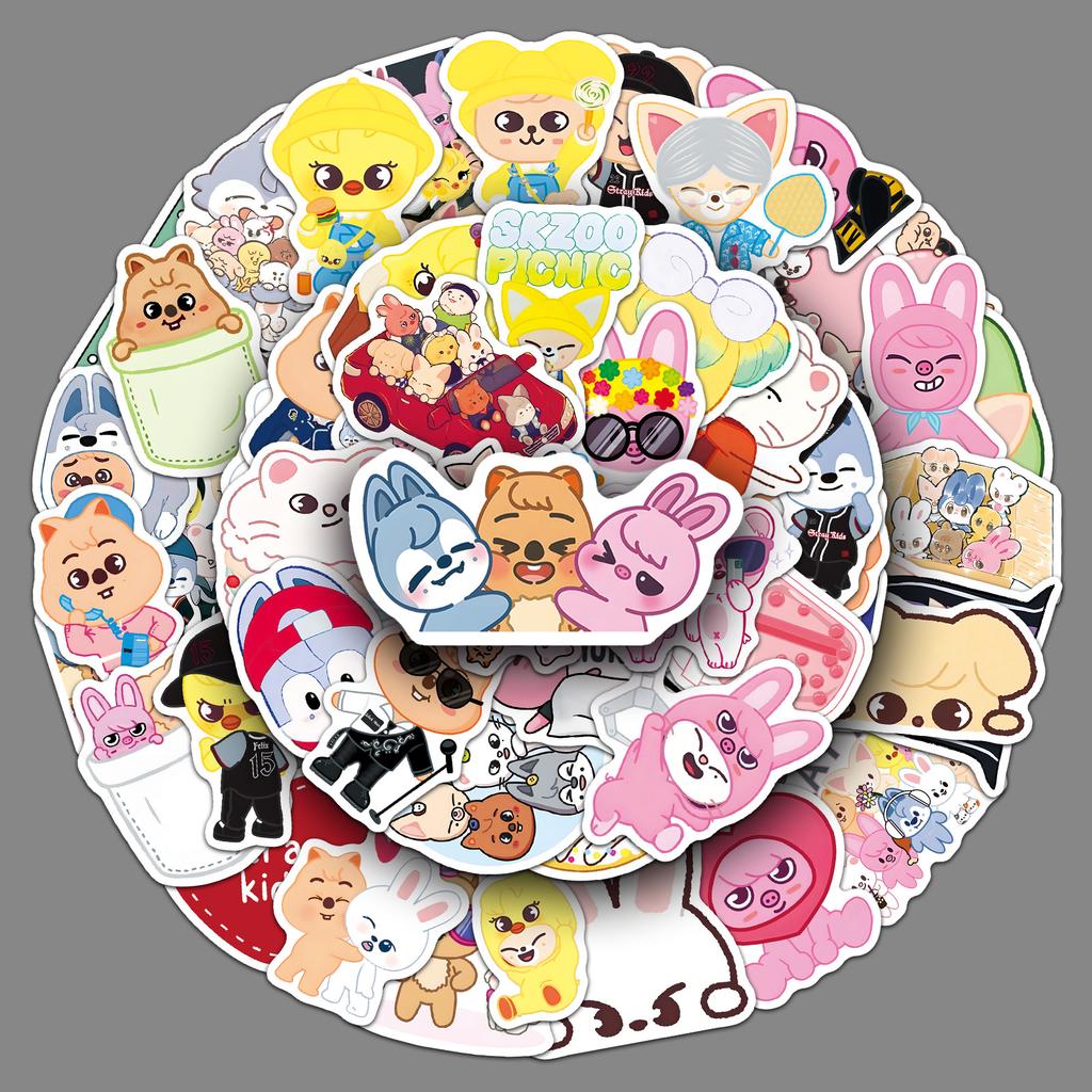 Skzoo Stickers 50 Pcs Stray Kids K Pop Group Animal Persona Waterproof Diy Decorative Decals For Laptop Phone Luggage K Pop Fans
