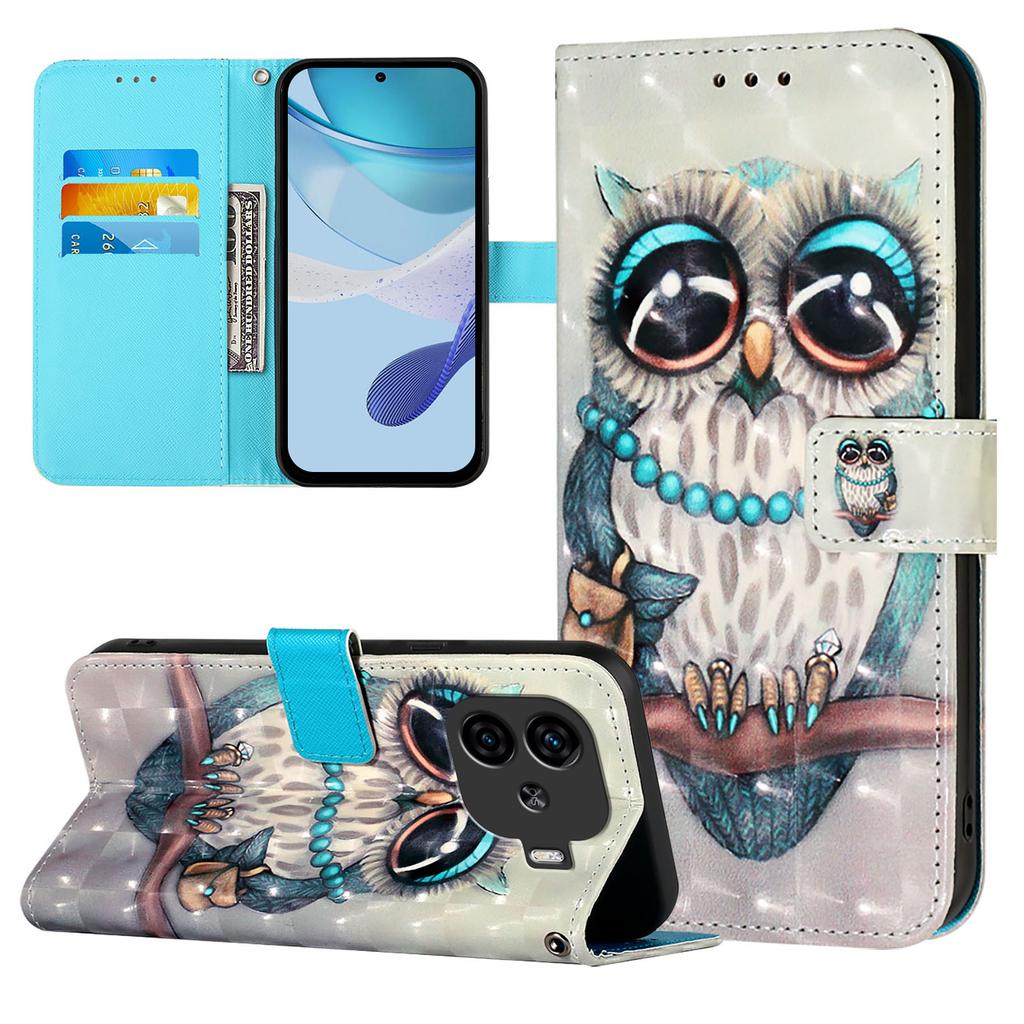 Cute Painted Leather Flip Wallet Case for VIVO X300 X300 Pro X100s X100 T3 T2 T1 & IQOO Z3 Z9x Z9s Z9 Turbo Z10 Z10x