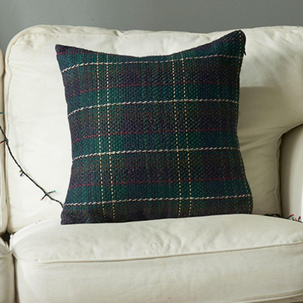 Multiple Sizes Throw Pillowcover Classic Cushion Cover Soft Christmas Plaid Pillowcase  Sofa/Bed