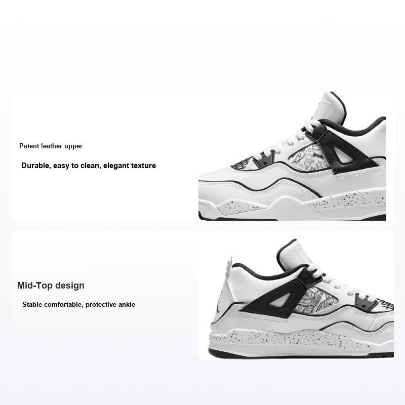Детские кроссовки Air Jordan 4 Retro PS DIY Белый Черный Volt DC4100-100