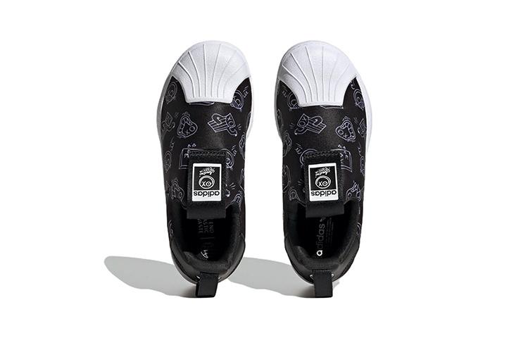 LEGO x Adidas Originals SUPERSTAR 360 Низкие Скейтбордические Кроссовки Черно-Белые Детские Возраст 3-7 Лет HQ4101
