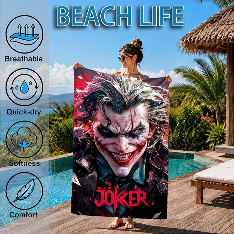 Clown villain Beach Towel, Microfiber Beach Towel, Perfect For Pool, Beach, Travel, Home Decor Beach Party Fan gifts