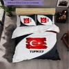 Turkey Football Pattern 3 Pieces Bedding Set Soft Microfiber Duvet Cover with Pillow Cases for Bedroom