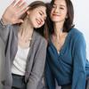 Women's V-Neck Knitted Cardigan Loose Slim Plus Size Sweater All-match Jacket Solid Color Basic Small Cardigans for Spring Autumn