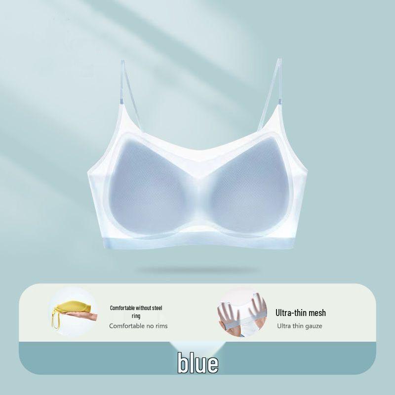 Ultrathin Ice Silk Seamless Sports Bra - Women's Lightweight, Breathable, Small Chest Support