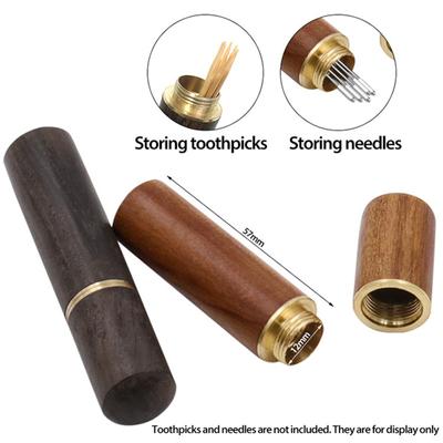 Деревянный Ручной DIY Цилиндр для Иголок Держатель для Зубочисток Коробка для Хранения Иголок Портативный Ремесленный Для Помещения