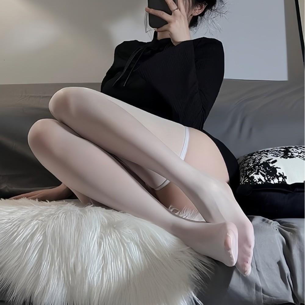 Shiny Oil Gloss Glossy Stockings High Waist Over Knee Long Socks Sexy Women Tights Party