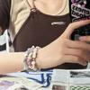 Harajuku Aesthetic Bracelet Elastic Wrist Chain Trendy Star Beaded Bangle Fashionable Hand Jewelry Pieces Birthday Gift