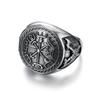 Vintage Viking Totem Double Axe Men's Ring Personalized Jewelry Gift