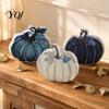 Wooden Table Centerpieces 3Pcs Pumpkin Decorations, Vintage Block Signs, Harvest Decorations Autumn Tiered Tray Decor for Thanksgiving Farmhouse Home