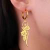My Shape Серьги-подвески Цветочные лозы Филигрань Нержавеющая сталь Золотой цвет Женские висячие серьги Украшения Подарок для девочек