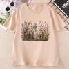 Skeleton Dancing Wildflower Tshirt Unisex Botanical Floral Cottagecore Nature Lover Tshirt Casual Round Neck Short Sleeve Tees