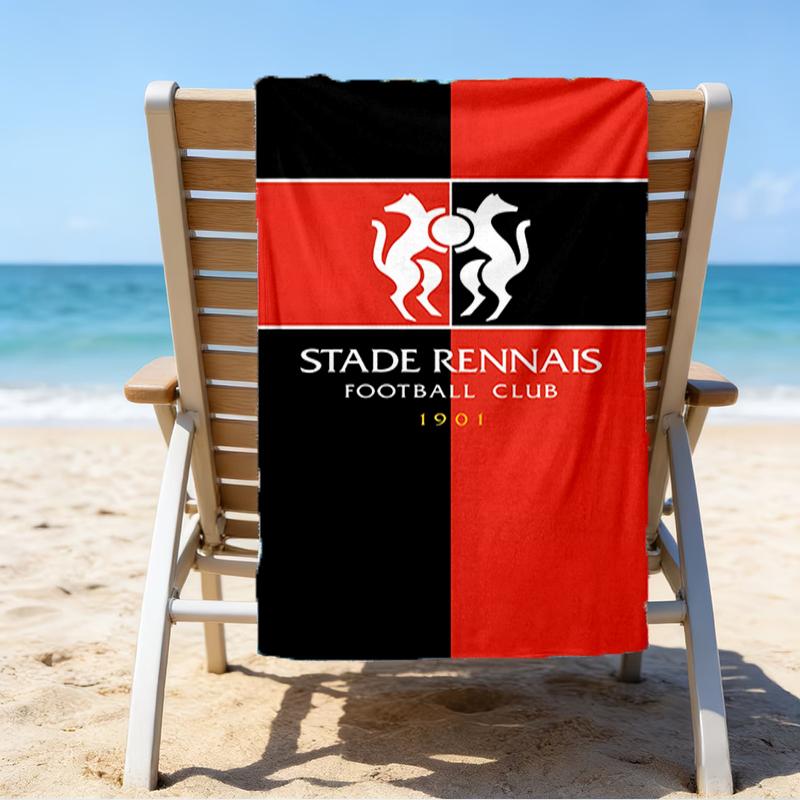 Stade Football Club Crest Beach Towel - Soft, Absorbent Microfiber, Lightweight, Ideal for The Beach, Parties, Travel, Camping fan gifts