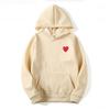 Womens Plus Size Hooded Sweatshirt Fleece Lined Heart Print Casual Sportswear Couples Winter