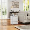 3-Drawer White Wood Chest of Drawers, 40x30x50.5 cm