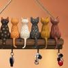 Cat Back Shape Key Holder Wooden Key Hanger Gift Wall Mounted Key Rack  Home Entryway Hallway