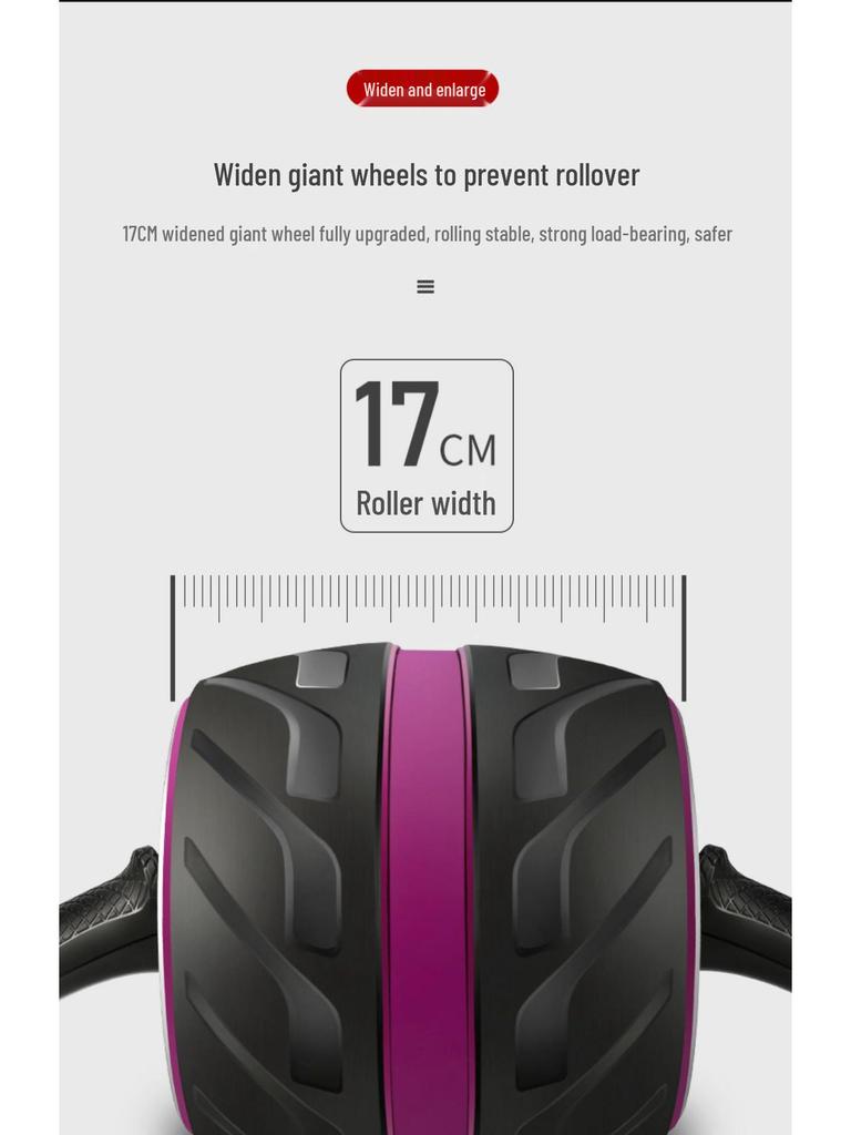 Silent Auto-Rebound Ab Wheel: Beginner Home Ab Muscle Trainer