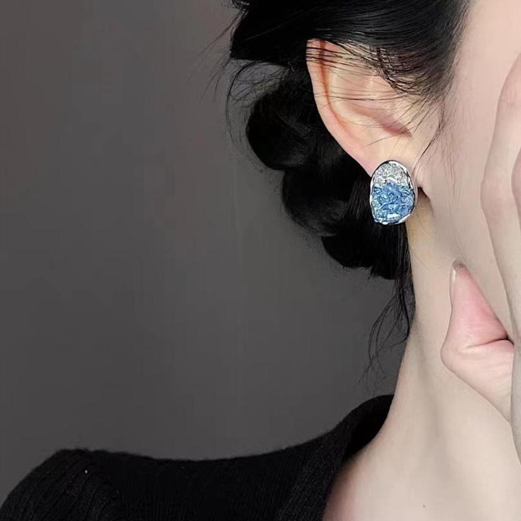 Серьги с градиентными кристаллами для женщин, японские и корейские милые и модные серьги, высококлассные серьги для работы