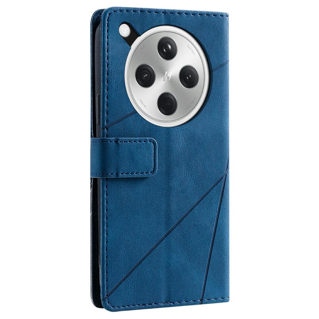 For Oppo Find X8 5G Case Imprinted Lines PU Leather Splicing Wallet Phone Cover