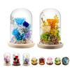 Eternal Flower Dried Natural Flowers Bouquet Finished Ornaments Home Decoration Real Rose Glass Cover Gift Box