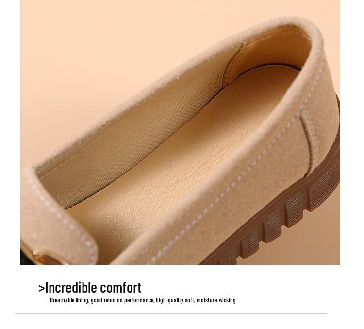 Женские осенние замшевые мокасины из натуральной кожи - Туфли на плоской подошве из матовой кожи