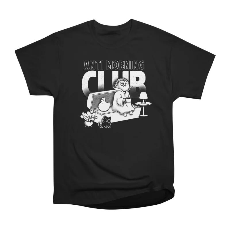 Мужские повседневные рубашки с коротким рукавом Футболки ANTI MORNING CLUB Оверсайз футболки
