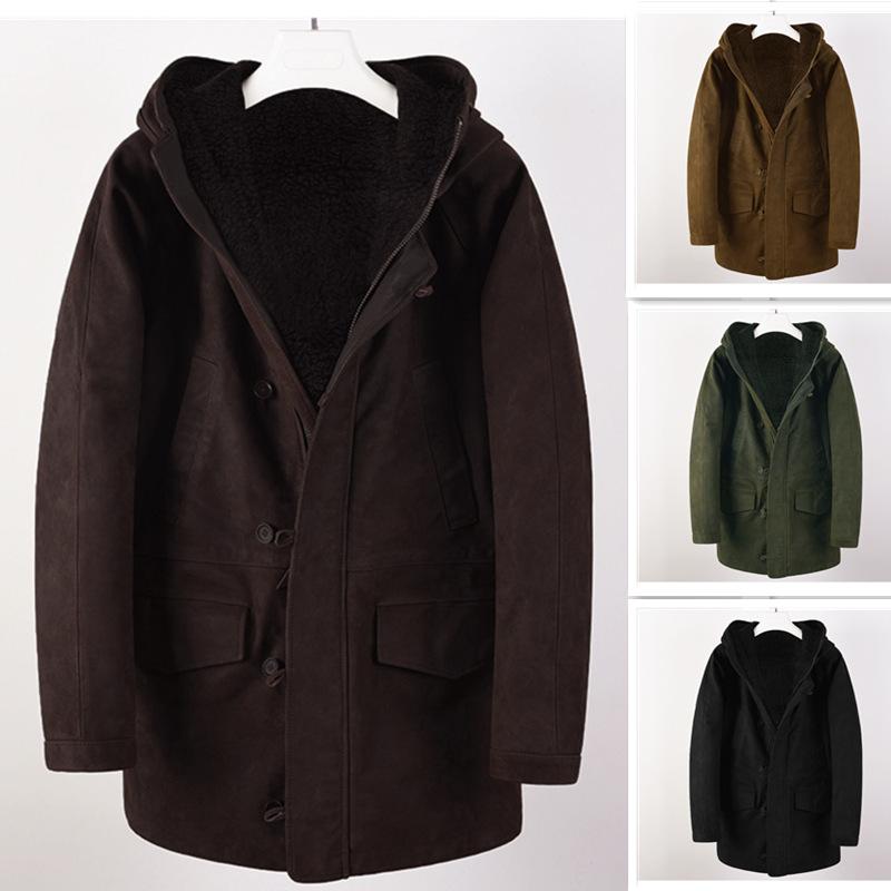 New Men's Coat Thickened Suede Jacket Autumn and Winter Coat