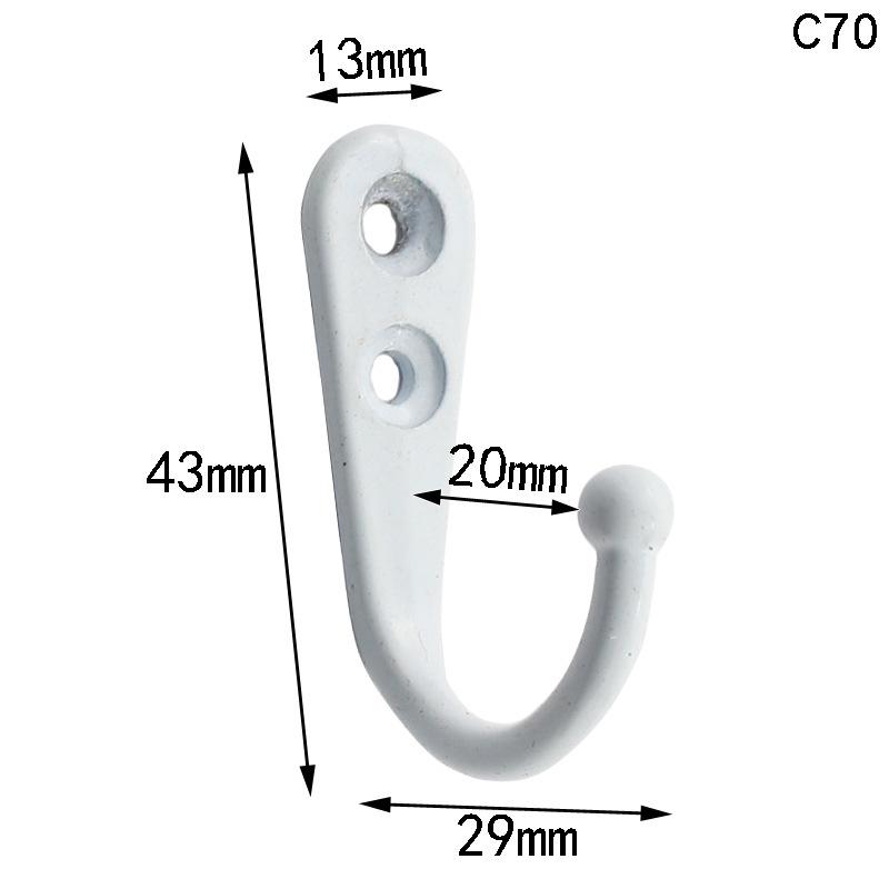 Антикварный черный крючок для одежды из цинкового сплава с двумя отверстиями 43x29