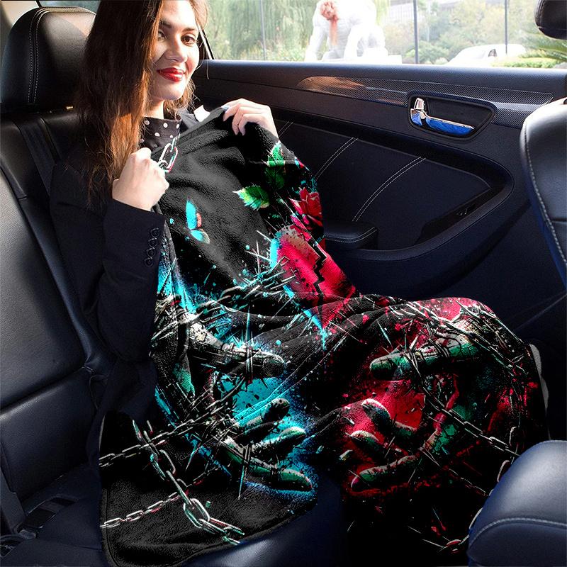 1pc Broken Heart in Chains Blanket Seasonal Universal Home Decorative for Room, Gift Idea, Living Room, Travel, Camping