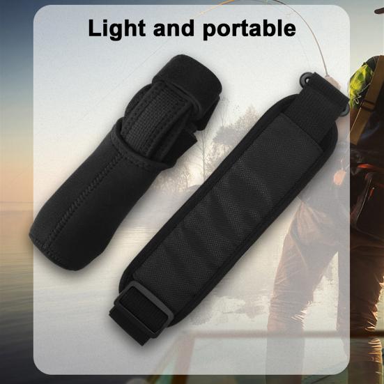 Fishing Rod Protector Shoulder Strap Adjustable Foldable Portable Anti-Collision Fishing Pole Tip Protective Sleeve Cover Case Fishing Accessories