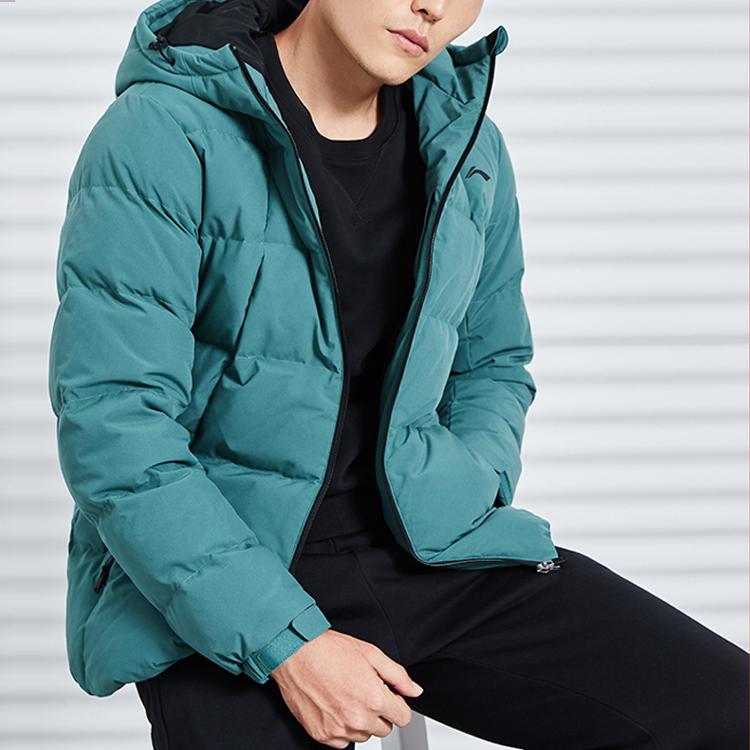 Li-Ning Training Series Casual Hooded Down Jacket Men Outerwear Wild-Duck-Green AYMQ055-6