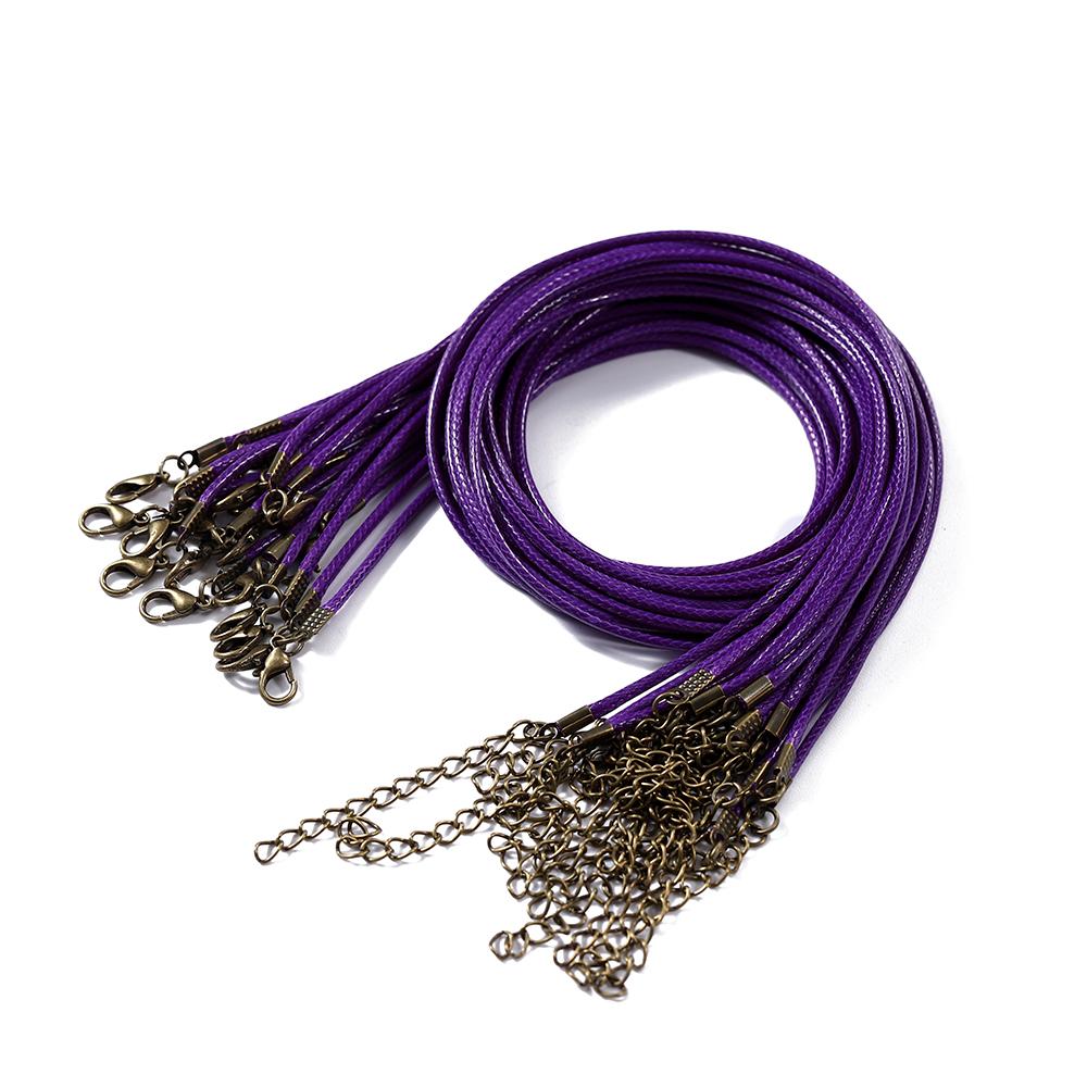 10Pcs 1.5/2mm Leather Adjustable Braided Rope Bronze Lobster Clasp Tail Chain Connector for DIY Necklace Pendant Jewelry Making