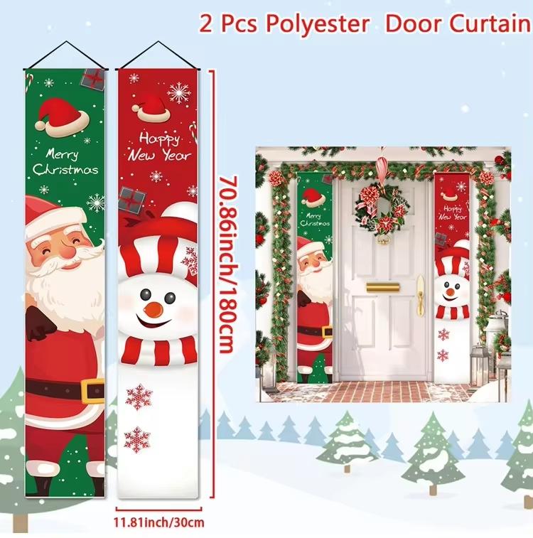 Christmas Hanging Door Banner Merry Christmas Decorations for Home Xmas Navidad Noel Natal Door Decor Happy New Year Gifts 2026