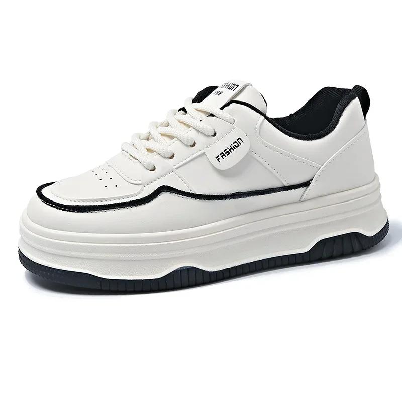 Женская повседневная обувь Новая модная платформа Уличная дышащая белая для бега на толстой подошве Повседневная спортивная вулканизированная обувь 2025