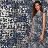 100% Viscose Woven Eco-Friendly OEKO-TEX Certified Abstract Broken Square Print Fabric 110GSM Breathable for Women Dresses