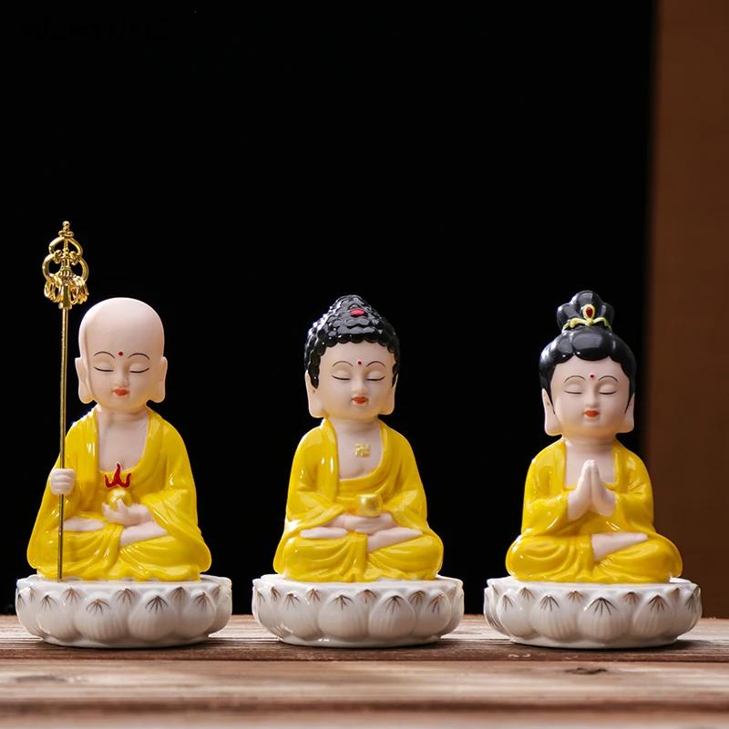 Керамическая статуя Будды Домашние подношения гуаньинь бодхисаттва Будда Шакьямуни Статуя Будды короля Тибета