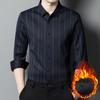 Autumn New Velvet Thickened Warm Lapel Shirt Men's Long-sleeved Shirt Dad Top