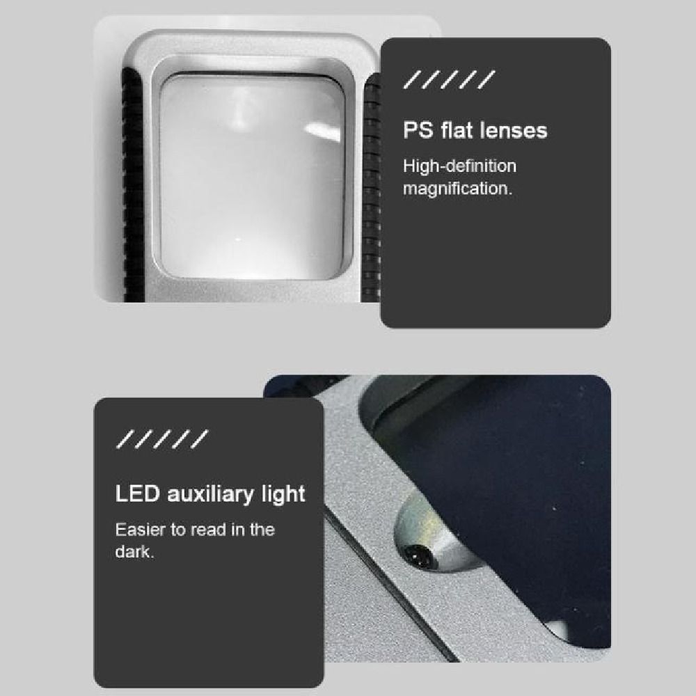 Handheld LED Magnifier 5x Magnification Illuminates Magnifier Pocket Loupe Reading Assistance
