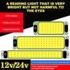 LED 12-24V Car Interior Lighting Reading Night Strip Light Interior Light Ceiling Lamp with On Off Switch for Van Lorry Truck