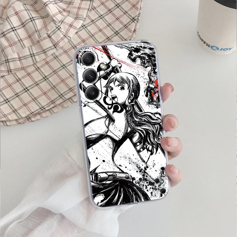 Мягкий прозрачный силиконовый чехол с рисунком аниме для Xiaomi Redmi Note 13 14T 15 Samsung A55 A35 S24 FE iPhone Huawei Honor Camera Защитный противоударный чехол