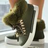 2024 Большие размеры зимние короткие ботинки-трубы с длинным ворсом из кожи для снега с подкладкой на платформе Sapatos Feminino повседневные теплые ботинки женские корзины