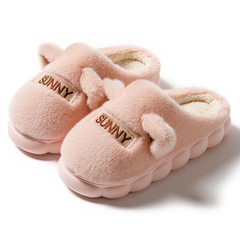 Хлопковые тапочки женские и мужские осенне-зимние домашние парные домашние комнатные теплые нескользящие на толстой подошве плюшевые