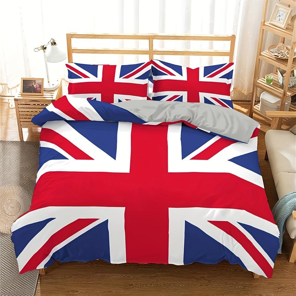 Simple British British Expired Three-Piece Digital Printing Quilt Cover Bedding Home Textiles