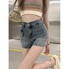 Spicy Girl Retro High Waist Denim Shorts: Women's Summer A-Line Slimming Wide Leg Trend