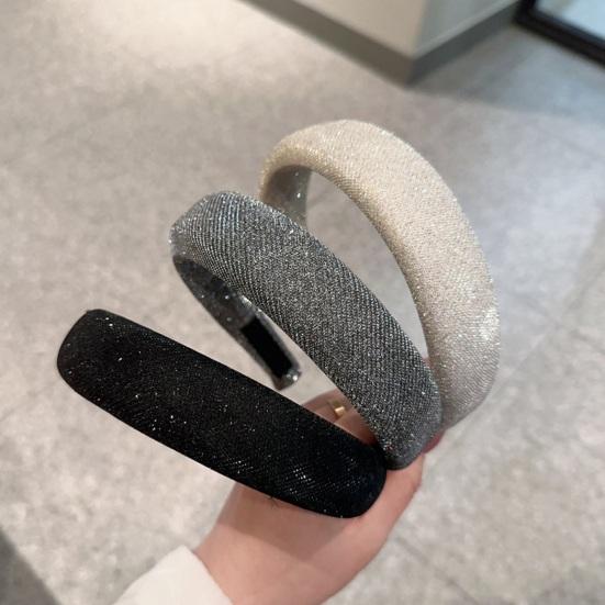 Women Headband Sparkling Rhinestones Sponge Thickened Filling Non-Slip Design Hair Hoop Flexible Fit Hair Accessory
