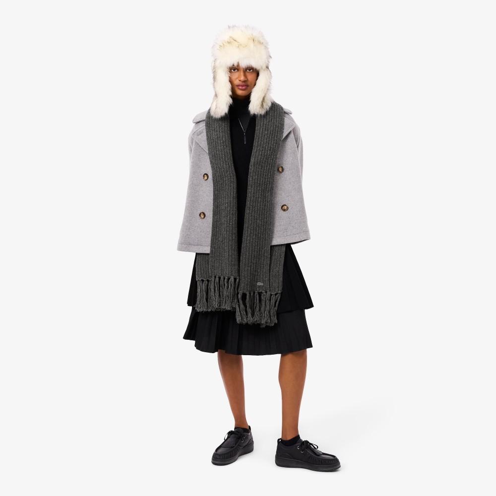 Lacoste Женский длинный вязаный шарф из шерсти RE4171-55N050