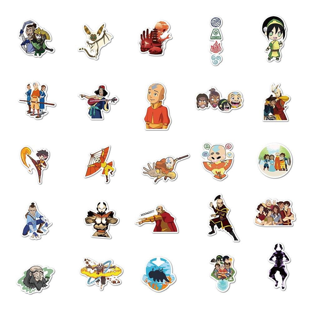 50PCS Cartoon TV Avatar The Las Airbender Stickers Skateboard Guitar Suitcase DIY Decals Stickers