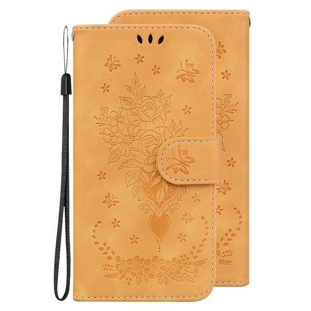 Чехол для Samsung Galaxy A30 A30s A31 A32 A33 A40 A41 A42 A50 A51 A52 A52s A53 A70 A71 A72 A73 5g A8 A7 Обложка книги с бабочкой и розой