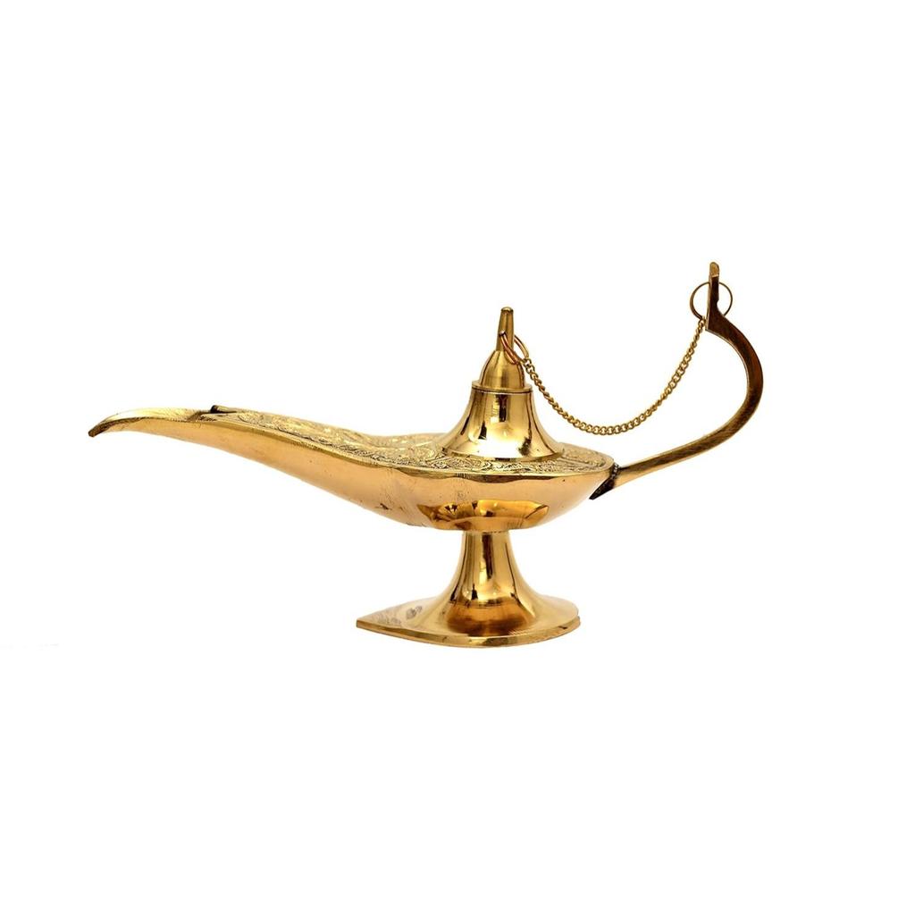 Антикварная латунная лампа Алладин Чираг (золотой)