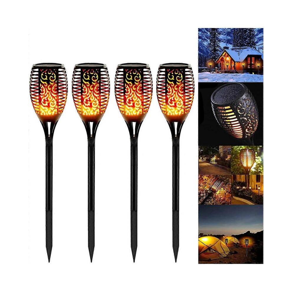 Garden Torch Light, 4 Pack LED Lights Solar Torch Waterproof IP65 Garden Torch Light Decor Lamp & Solar Light Lamp Garden/Pathway/Yard Decoration